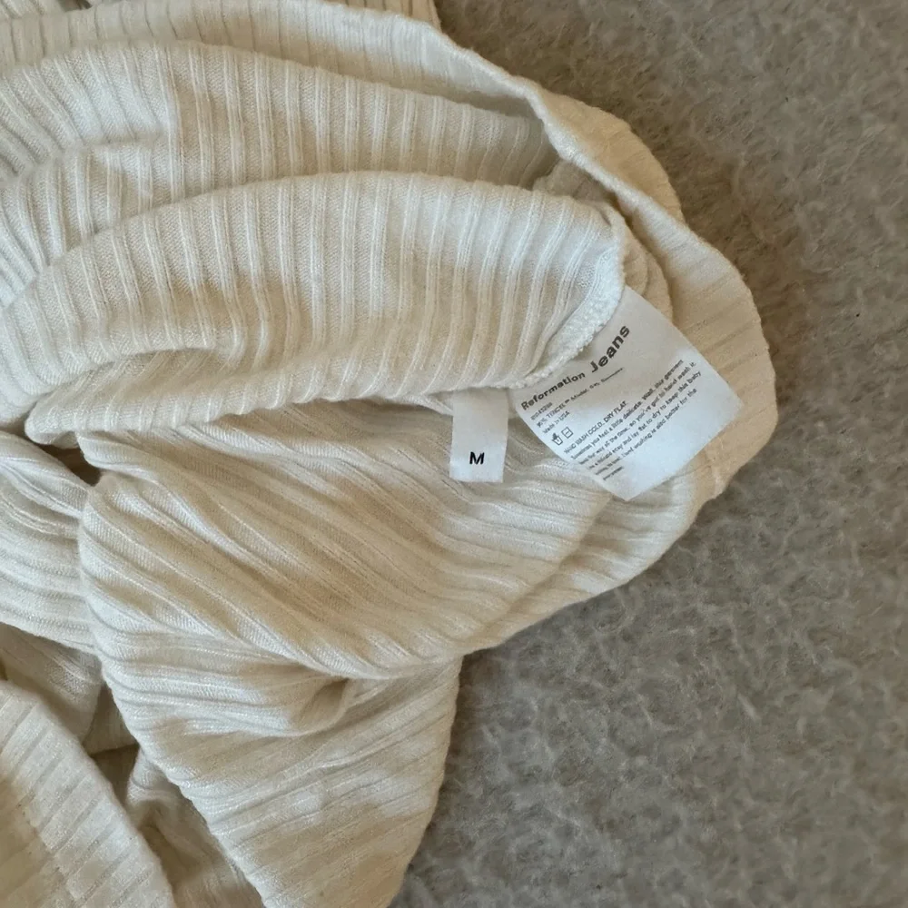 Reformation Cream Button-Up Ribbed Dress - Picture 4 of 4
